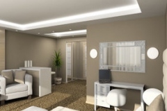 3D render modern interior of bedroom